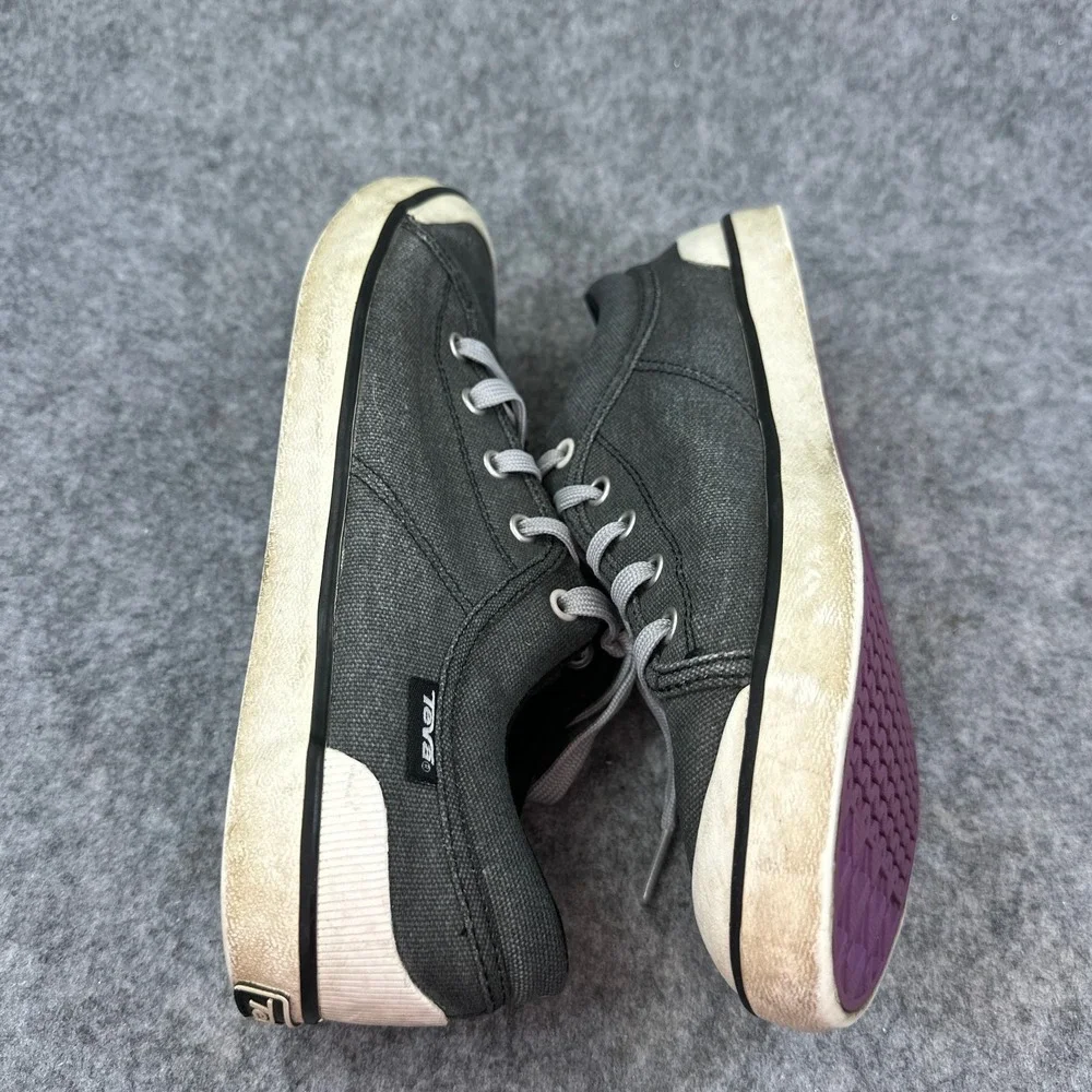 Teva Freewheel Mens 9 Charcoal Grey Canvas Low Top Sneakers 1004217